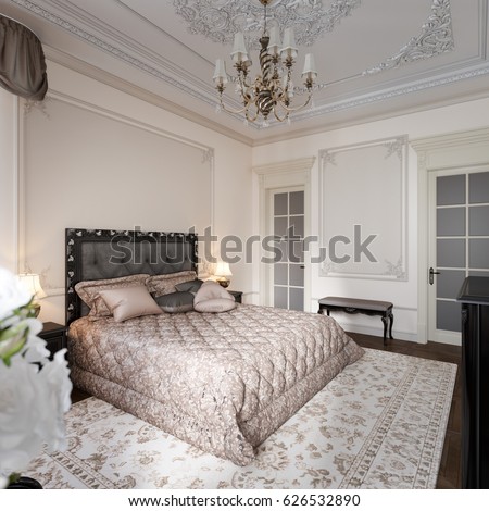 Luxury Classic Modern Bedroom Interior Design 스톡 일러스트 ...