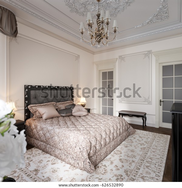 Luxury Classic Modern Bedroom Interior Design Stockillustration