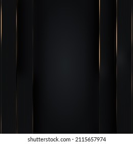 Luxury collection. Black background with golden stripes. Elegant square composition. Blank universal minimalistic wallpaper. Trendy empty copy space. Gold frame for text, logo. Premium quality friday
 - Powered by Shutterstock