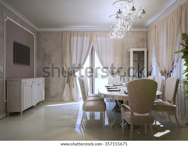 Luxury Dining Room Art Deco Style Stock Illustration 357155675