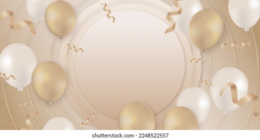 luxury gold balloon and confetti ribbon background template for woman's day. sale banner for mouther's day - Powered by Shutterstock