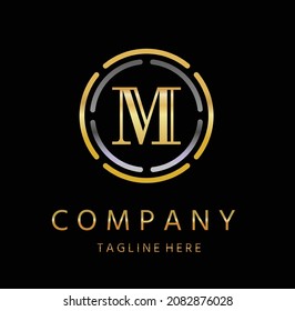 Luxury Gold Logo M Letter Stock Illustration 2082876028 | Shutterstock