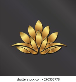 Luxury Gold Lotus Plant Image.