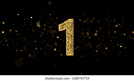 Luxury Golden Glitter Number 1 3d Stock Illustration 1589747719 ...