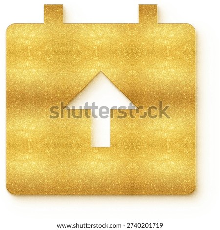 Luxury golden glitter solid gallery image upload icon