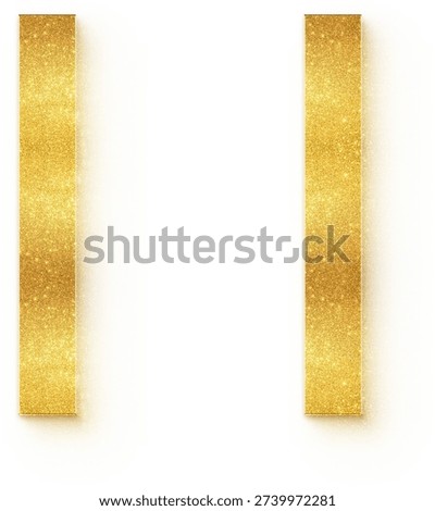 Luxury golden glitter solid pause button icon for media control