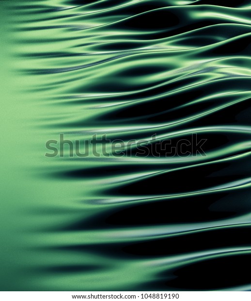 Luxury Green Drapery Fabric Background 3d Stock Illustration