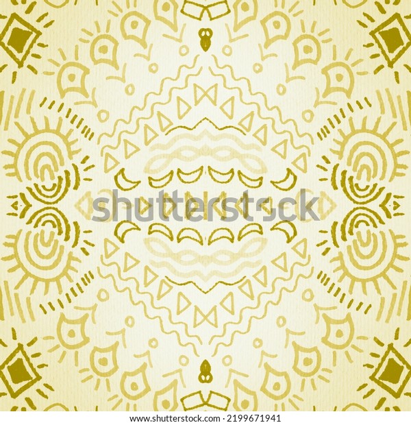 Luxury Ikat. Yellow African Divider.\
Luxury Mosaic. Aztec Lace Pattern. Flower Seamless Pattern.\
Guatemala Fabrics. Gold Aztec Maya Inca. African Ancient\
Art.