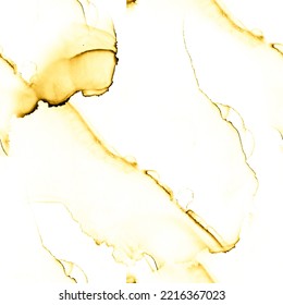 Luxury Ink Seamless Pattern.  Light Gold Wall Painting Colors. Foil Marble Texture. Gold, Beige Ink Paint Texture. Brush Stroke Canvas. Exquisite Marble Tile Desaign. 