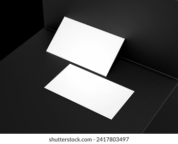 Luxury, modern, and elegant business card mockup on dark background. 3d rendering. - Powered by Shutterstock