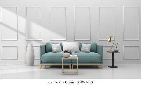 Luxury modern room interior With furniture .3D Rendering. - Shutterstock ID 708046759