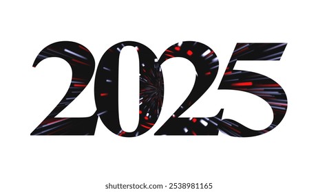 Luxury neon explode line  text 2025! New Year's Eve, New Year, Happiness, white Backgrounds - Powered by Shutterstock