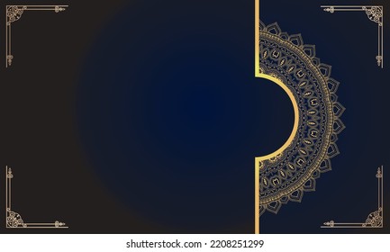 Luxury Ornamental Mandala Islamic Background With Golden Arabesque Patterns