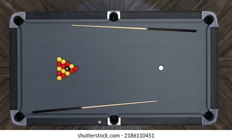 Luxury Pool Table. 3d Illustration.