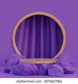 Luxury Purple Podium, 3d Rendering