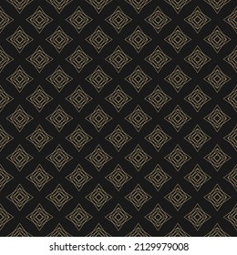 Luxury raster seamless pattern with small diamond shapes, linear stars, rhombuses, crystals. Abstract gold and black geometric texture. Simple elegant golden background. Modern repeated geo design
