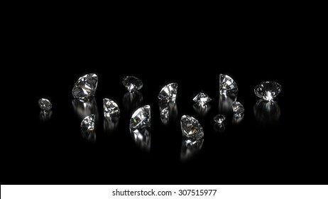Luxury shining diamonds background on black