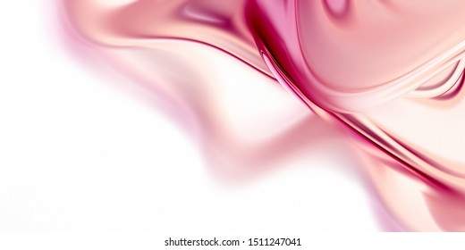 Luxury smooth background  3D render for fashion advertising  Abstract pink liquid shape 