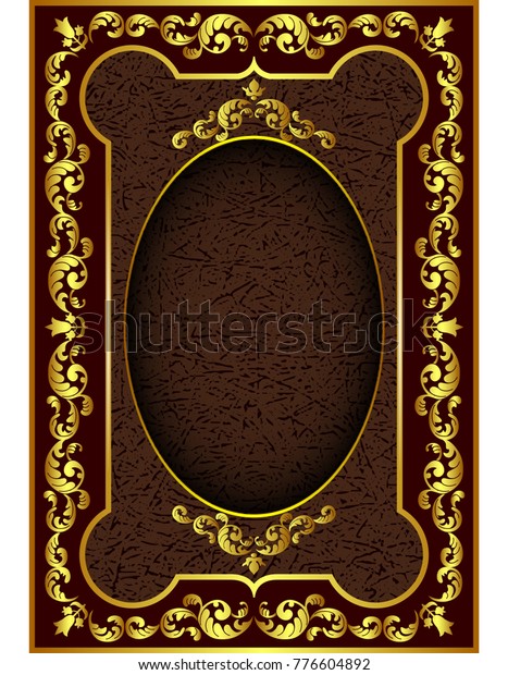 Luxury vintage\
border in the baroque style with gold floral pattern frame. The\
template for the book cover, old royal pages, invitations, greeting\
cards, certificates,\
diplomas.