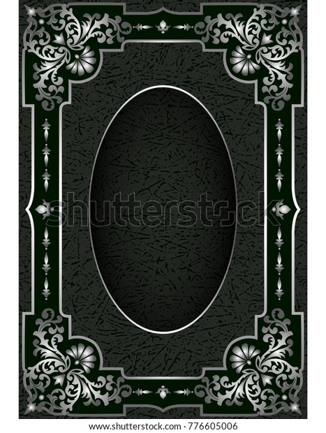 Luxury vintage border in the baroque style with\
silver floral pattern frame. The template for the book cover, old\
royal pages, invitations, greeting cards, certificates,\
diplomas.