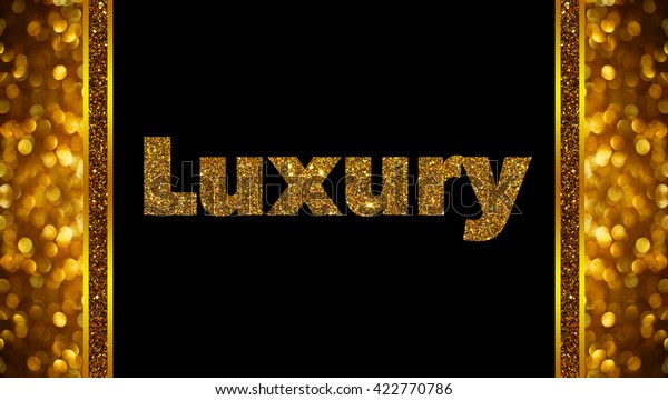 Luxury word\
on rose gold bokeh abstract\
background
