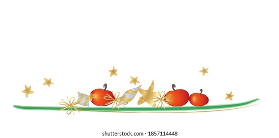 Lying Christmas decorations for decoration white background 