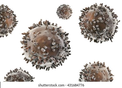 Lymphocytes. Immune cells isolated on white background. 3D illustration