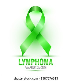 Lymphoma Cancer Ribbon Isolated On White Background