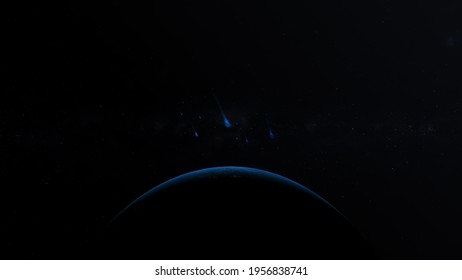 Lyrid Meteor Shower, 3d Rendering Illustration