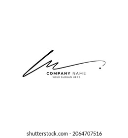 M Initial Letter Signature Logo Design Or Handwritten Monogram