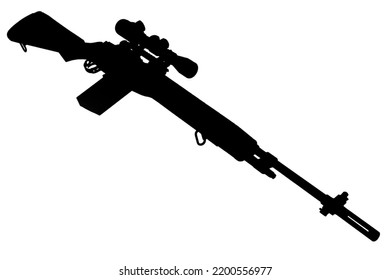 M14 Based Sniper Rifle Black Silhouette