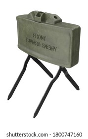 M18 Claymore Mine 3D Illustration On White Background