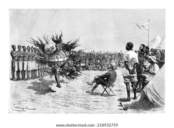 Mabandan Dancer Burundi Eastern Africa Drawing Stock Illustration