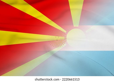 Macedonia And Argentina Government Flag International Negotiation ARG  Symbol Country Argentina Macedonia Patriotism. 3d Image