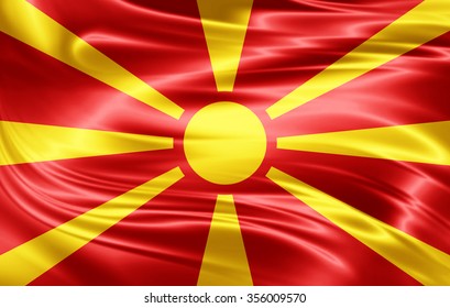 Macedonia flag of silk 
