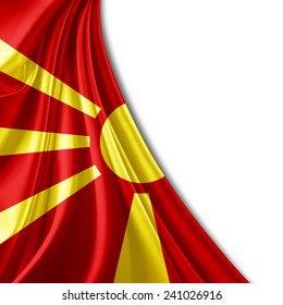 Macedonia flag and white background