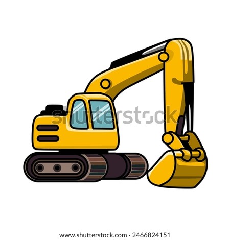Machine For Construction - Excavator Vector Illustration