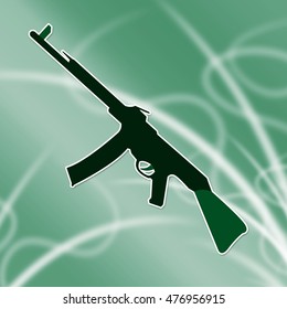 Machine Gun Icon Representing Combat And War