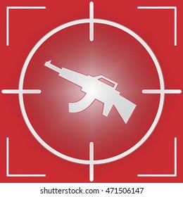 Machine Gun Sight Representing Combat And War