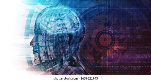 Machine Learning AI Artificial Intelligence Abstract Concept 3D Render