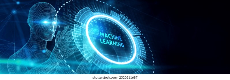 Machine learning artificial intelligence AI concept. 3d illustration