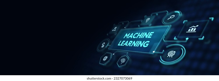 Machine learning artificial intelligence AI concept. 3d illustration