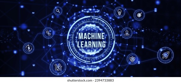 Machine learning artificial intelligence AI concept. 3d illustration