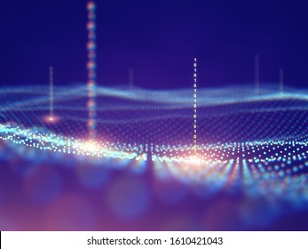 Machine Learning Big Data Analytics, Artificial Intelligence Concept, Using Deep Learning Algorithms For Neural Network Data Analysis, Abstract AI 3d Illustration