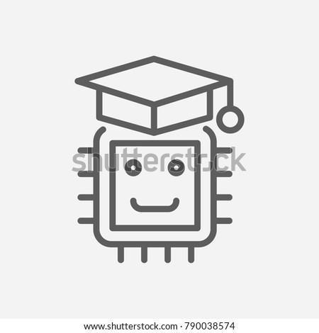 Machine Learning Icon Line Symbol Isolated Stock Illustration