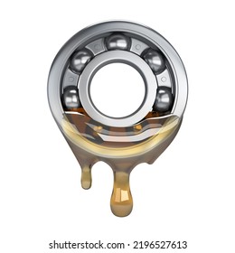 Machine Oil Bearing. 3d Generated Image. White Background.