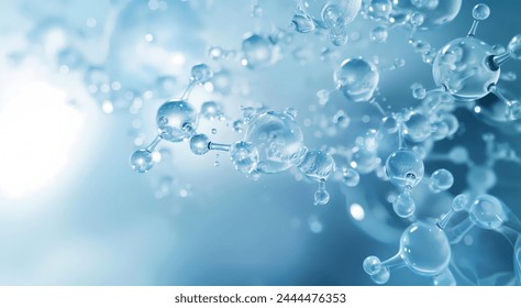 Macro close-up of water molecules emphasizing the essence of purity and science