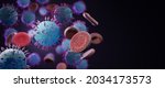Macro coronavirus(covid-19) cell delta and MU variant of interest(VOI),B.1.621,B.1.1.529,C.37.COVID 19 Delta plus,MU variant,Mutated coronavirus SARS-CoV-2 flu disease pandemic,3D render illustration
