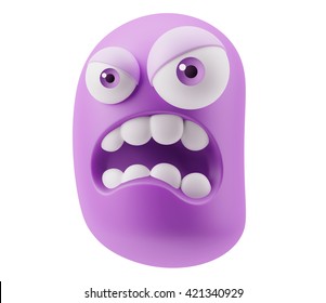 Mad Emoticon Character Face Expression 3d Stock Illustration 421340929 ...