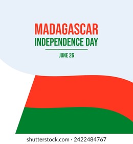 Madagascar Independence Day poster illustration. Abstract waving flag of Madagascar illustration. Suitable for greeting card, poster and banner. June 26 every year. Important day - Powered by Shutterstock